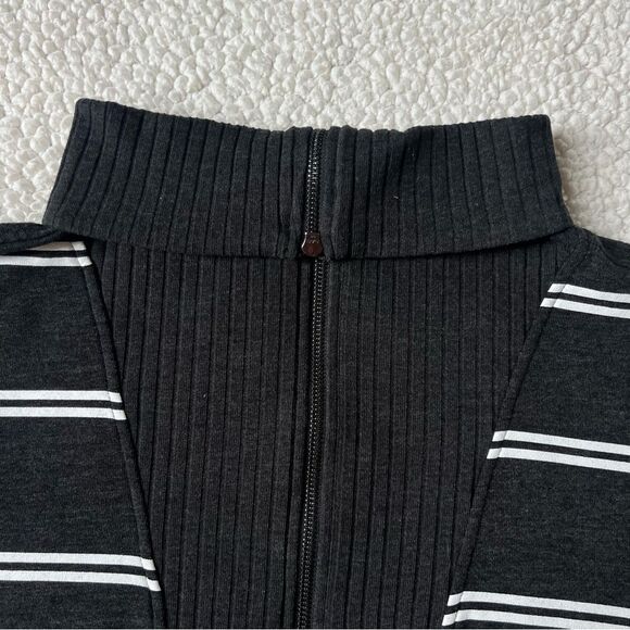 Maurices Willowsoft Collared Striped Gray White 1/4 Zip Sweater Sweatshirt SZ 3X - Picture 15 of 15